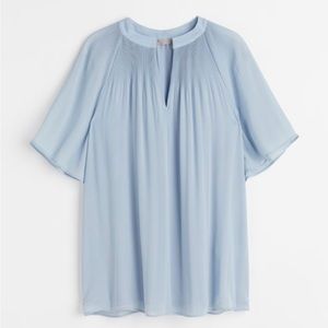 H&M Light Blue Pleated Blouse